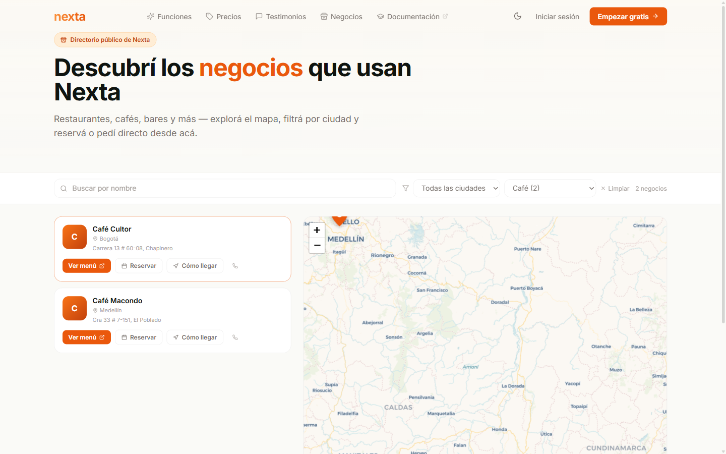 Filtro por categoría — solo Café
